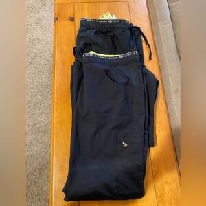 Cherokee Sports Luxe Petite small bottom scrubs lot of 2 black elastic waist